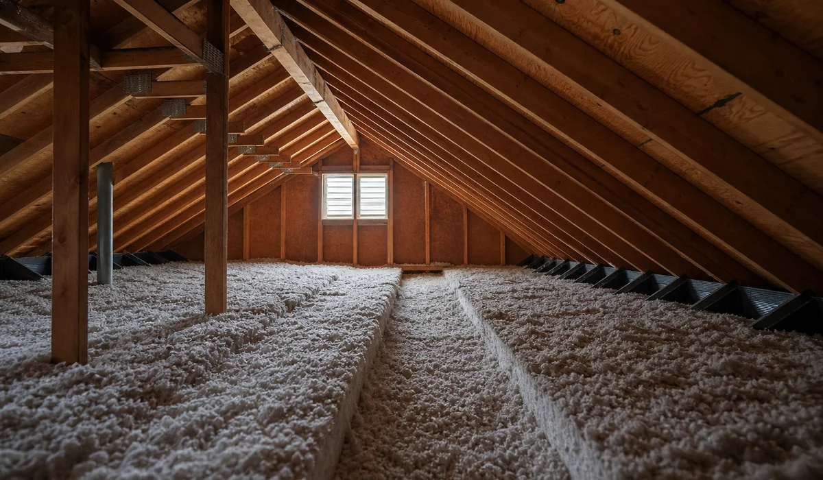 Proper attic insulation and baffles for ice dam prevention