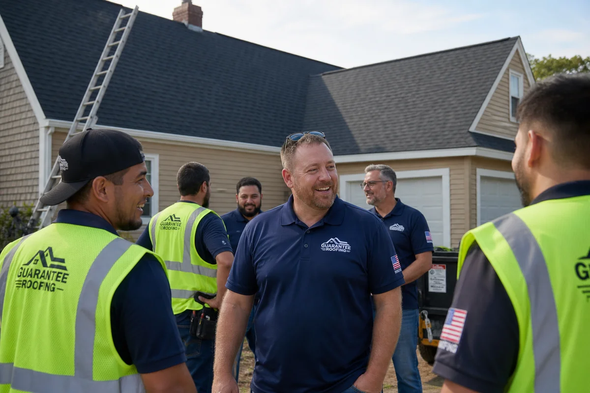 Newington Roofing Pros team on a completed CT project