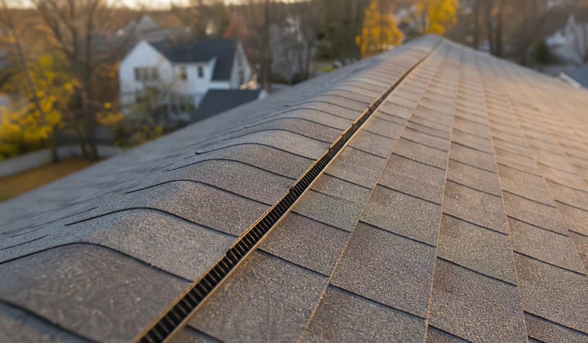 Ridge vent installed for proper attic exhaust