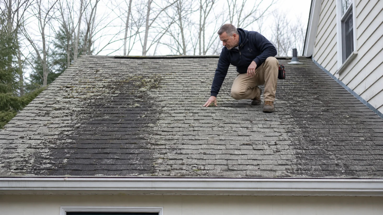 Assessing widespread damage on an aging roof