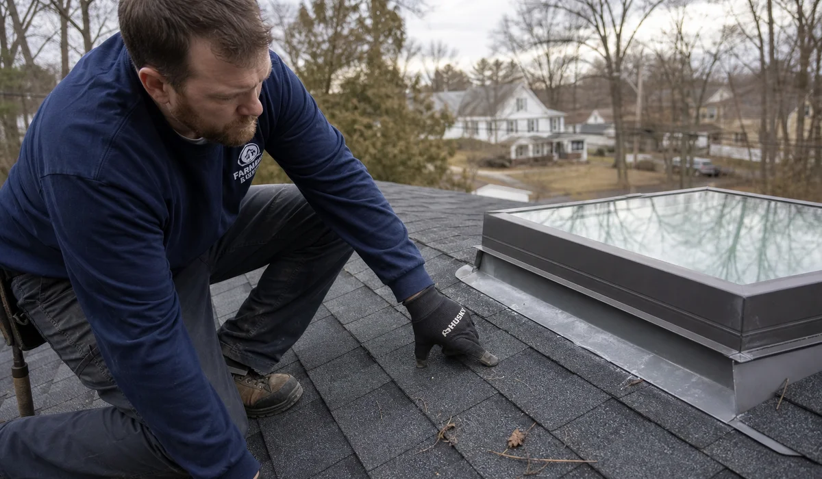 Skylight flashing inspection in Newington CT