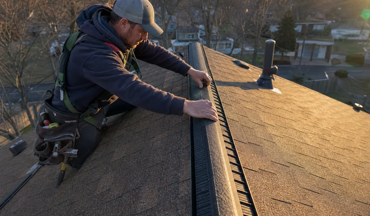 Ridge vent installation in Newington CT