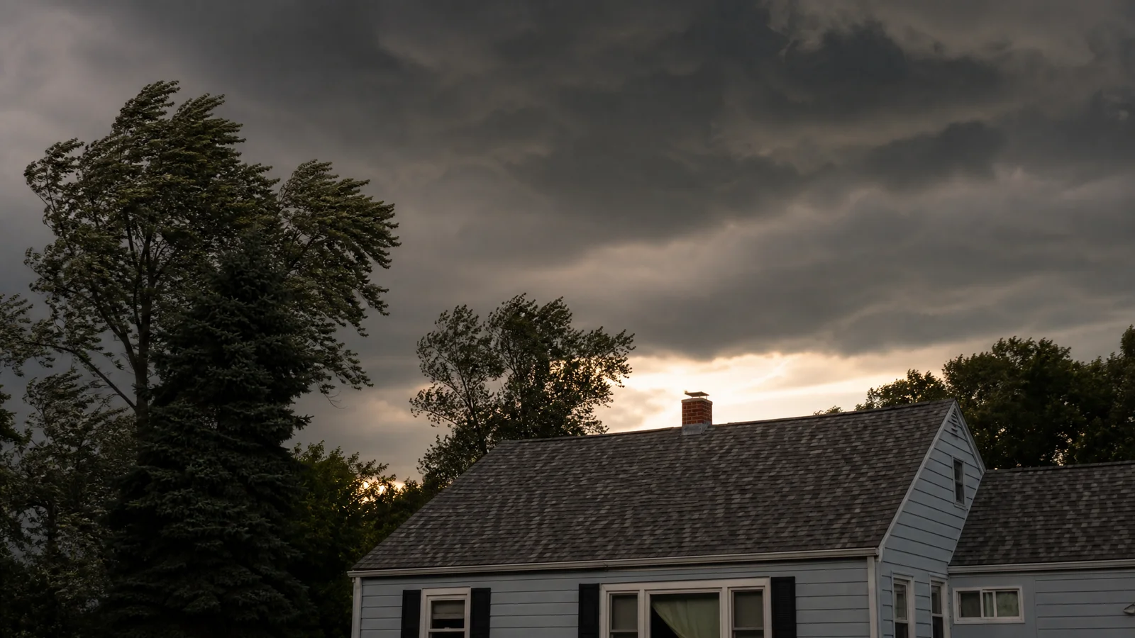 Summer storm building over a Hartford County home